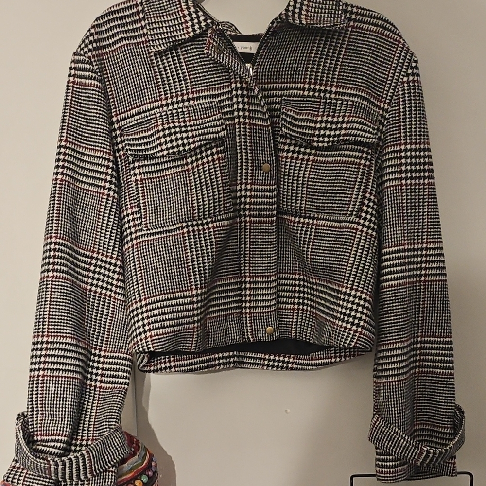 Bishop & Young Houndstooth Plaid Jacket